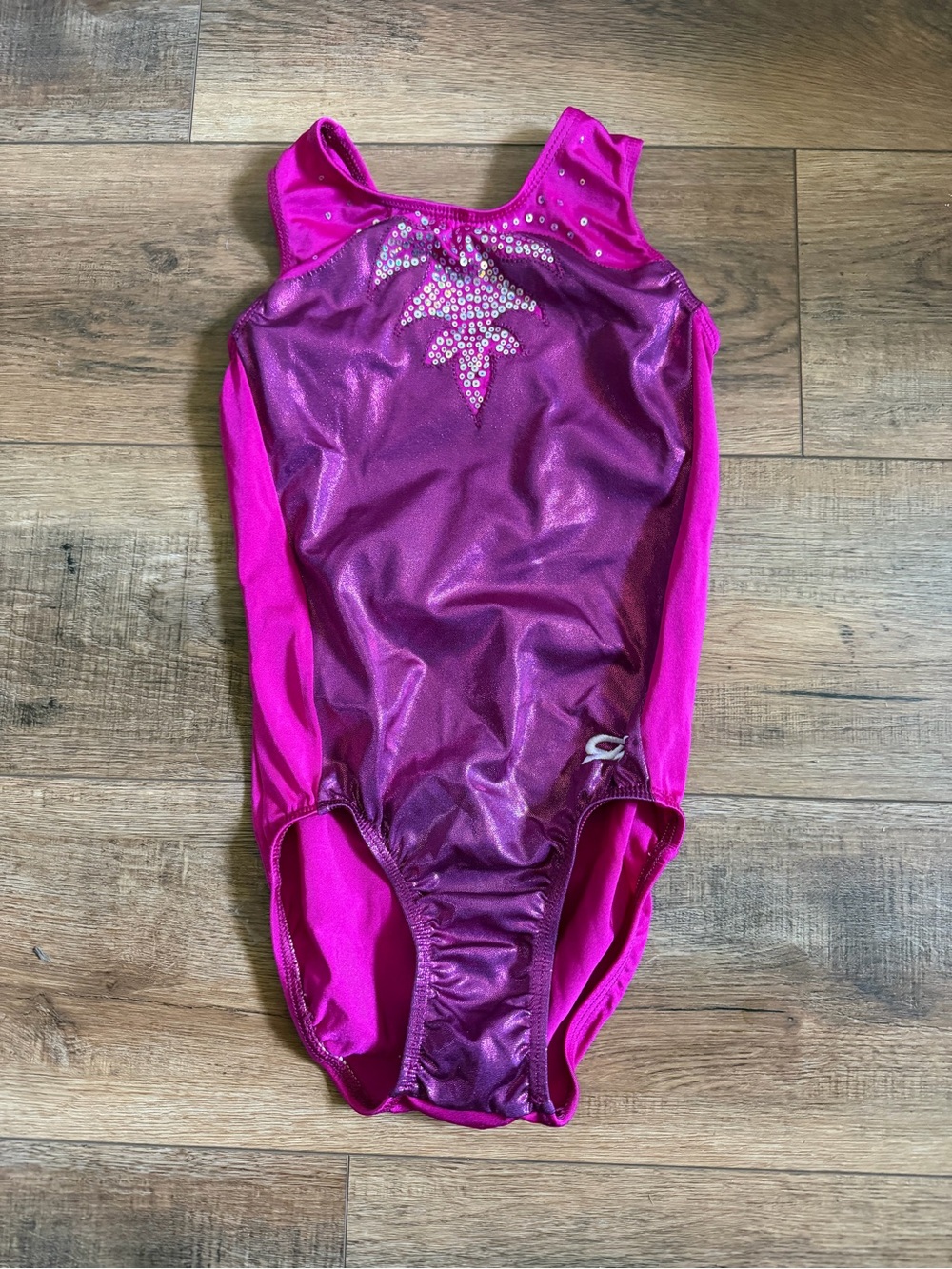 Kids Fuchsia Pink Sparkle Gymnastics Leotard GK elite youth medium